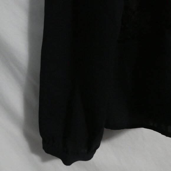 LOFT | large | Black Long Sleeve Blouse | Single Button Back Closure - Picture 6 of 14